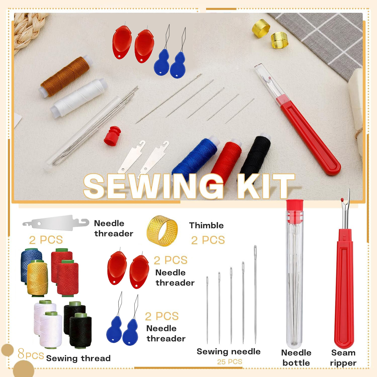 Sewing Kit - Набор из 43 швейных игл с