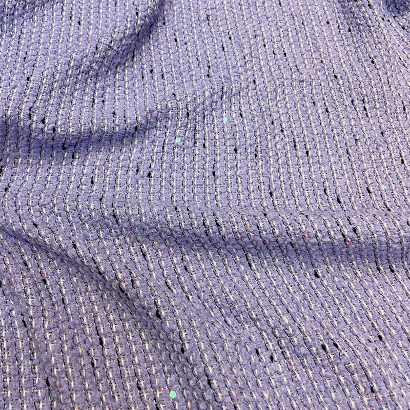 Фиолетовая ткань твид с пайетк – обзор и цена Sewing Tweed